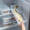 Caja de almacenamiento para refrigerador de estilo japonés, para pescado congelado y refrigerado, de plástico, rectangular, con tapa.