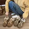 Novedad Otoño e Invierno 2026 Zapatos Retro de Felpa Peluda con Cordones Casuales Cálidos de Algodón Zapatos de Felpa Cálidos Tipo Birkenstock para Mujer