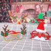 Gafas de Decoración Navideña para Adultos y Niños, Accesorios para Fotos de Fiesta Navideña, Montura Dorada con Astas Largas