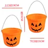 Cubo de Calabaza Bruja de Llama Calabaza de Halloween Tarro de Calabaza Decoración Festival de Fantasmas con Tapa Tarro de Dulces Linterna de Calabaza Luminosa