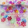 Acrílico seis pétalas coloridas flor feliz com contas pétalas degradê bicolor cor de gelatina flor material com contas feito à mão