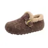 Novo Inverno Birkenstock Feminino Confortável Slip-on Não Cansa os Pés Fashion Versátil Plus Veludo Espessado Casual Sapatos de Mãe