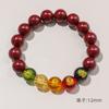 Pulsera de Cinabrio Dios de la Riqueza Quíntuple Pulsera de Cuentas de 10 mm Regalos de Transferencia para Hombres y Mujeres Cristal Estilo Étnico Pulsera Año de Vida