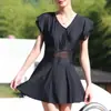 Traje de baño de una pieza Barbie, Sencillo y a la moda, No necesita usar ropa interior, Calzoncillos tipo bóxer, Vestido sexy de una pieza anti-exposición, Natación elegante