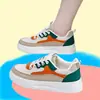 Novos Sapatos Rasos Tênis Casual Sapatos Femininos Colorblock Malha Respirável Sapatos de Estudante