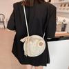 Bolsas de Verano para Mujer, Bolsos de Paja con Diseño de Nicho, Bolsos Cruzados Versátiles Tejidos, Bolsos Redondos Pequeños de Guangzhou, Nuevo Estilo de Verano, Estilo Vacacional