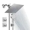Barra de extensión de ducha de pared Amazon transfronteriza, juego de ducha con desviador de tres vías y manguera de ducha de acero inoxidable
