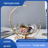 Luz de luxo europeu estilo de vidro de frutas secas prato casa sala de estar mesa de centro armazenamento lanche decoração de metal lua placa de frutas decoração