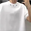 Nueva Camiseta de Manga Corta Pesada de Verano para Hombre, Moderna, Sencilla, Sensación de Alta Gama, Corte Holgado, Tendencia, Fresca, Camiseta de Color Sólido