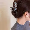 Presilha de Garra com Borla de Rosa de Fada Estilo Floresta para Mulheres, Presilha de Cabelo Grande Borboleta Fresca e Elegante para a Parte de Trás da Cabeça, Presilha de Tubarão