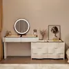 2026 Nuevo Tocador de Madera Maciza Dormitorio Simple Moderno Pequeño Estilo Crema Mesita de Noche Mesa de Maquillaje Tocador Gabinete Integrado