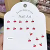 Acessórios de Arte de Unha de Resina de Frutas Acessórios de Unha Vermelho Cereja Brincos Capa de Celular Acessórios de Unha Vestíveis Atacado