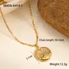 Collar de Acero Inoxidable con Colgante de Diamante Transfronterizo Europeo y Americano Cadena para Clavícula con Ojo del Diablo Hueco Collar de Nicho Personalizado de Alta Gama