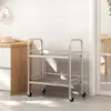 Carrinho de ferramentas para restaurante de hot pot, carrinho de entrega de comida para hotel, carrinho de armazenamento para louças, carrinho de cafeteria, prateleira de armazenamento de aço inoxidável para cozinha