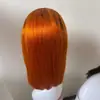 BOBO Gradiente 13*4 Encaje Frontal Peluca Bobo para Mujer Set de Cabello Completo Corto en Vivo Cabello Humano