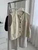 Colete de Trabalho Retrô para Mulheres com Gola Redonda, 26 Novidades de Outono, Jaqueta Cardigan Sem Mangas Fashionable em Algodão Puro para Camadas