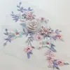 Bordado de flor tridimensional con pedrería de lentejuelas y taladro caliente pieza de flor de encaje aplique hecho a mano diy decoración de ropa materiales auxiliares de encaje