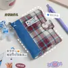 Tela de Cuadros Azules M5 Libro de Registro Manual de Hojas Sueltas Estilo Ins de Alto Valor Cuaderno Diario Portátil Desmontable