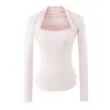 Ins Ropa de mujer estilo europeo y americano al por mayor 2026 Otoño Nuevo Pura Deseo Sexy Cuello Cuadrado Manga Larga Ajustado Capa Base