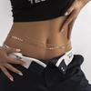 Cadena de cintura sexy de moda transfronteriza europea y americana para mujer, cadena de metal de doble capa estilo hip hop con diseño de hueso de serpiente, tira de lentejuelas y costuras.