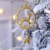 Colgante creativo de resina color oro champán para árbol de Navidad, adornos colgantes, suministros de decoración navideña