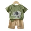 Traje de Manga Corta para Niños Niños, Camiseta de Algodón de Verano para Niños, Ropa para Bebés Niños, Estilo Coreano Transpirable para Niños Pequeños Niñas
