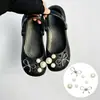Accesorios para zapatos Croc, piezas para armar tú mismo, flores metálicas tridimensionales de lujo ligero con diamantes y perlas, hebillas de zapato desmontables, decoración de superficie de zapato