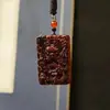 Pendente Natural de Madeira de Jujuba Relâmpago Dragão Pingente Pingente Taiji Bagua Placa de Madeira Portátil Esculpida em Ambos os Lados Feito à Mão