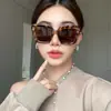 Letra T Nuevo Marco Cuadrado Grande Europeo y Americano Color Carey Leopardo Gafas de Sol Retro Moda Femenina Fotografías Callejeras Gafas de Sol Retro