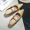 Chinelos Pointed Toe Franceses para Mulheres, Novo Estilo de Verão, Decote Baixo, Salto Bloco, Tira Única, Mary Jane, Combine com Saias, Sandálias Elegantes