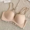 Sujetador sexy de estampado de leopardo con escote en V pronunciado para mujer, realza los bustos pequeños y los hace parecer más grandes, con relleno grueso, hermoso diseño de espalda, tirantes cruzados y finos tirantes brillantes