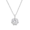 Suministro Exclusivo Transfronterizo de Popular Joyería de Plata Collar de Estrella y Sol de Plata de Ley 925 para Mujer, Collar de Flor de Nicho de Lujo Ligero Venta al por Mayor