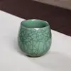 Taza de té de celadón Longquan cerámica kung fu trompeta maestro Taza individual individual cuenco de té taza de té al por mayor logo tallado