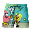 Shorts Bob Esponja estampa digital 3D shorts de verão calça de praia unissex casual e-commerce transfronteiriço 202626
