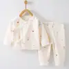 Roupas para Bebê Recém-Nascido Outono e Inverno Algodão Puro Pijama 0-3 Meses 6 Estações Primavera e Outono Conjunto de Roupas de Outono para Bebê