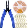 Aproximadamente 700 Anillas Divididas para Hacer Joyería, Anillas Divididas Pequeñas con Pinzas para Anillas Divididas, Arandelas Doblemente Cerradas, Abrebotellas