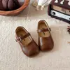 Zapatos de Cuero para Niñas 2026 Primavera y Otoño Nuevos Estilo Coreano Mocasines de Suela Suave para Niñas Zapatos de Princesa de Boca Baja para Combinar con Faldas