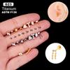 Pendientes Henson G23 de aleación de titanio con circonita para perforación de cartílago coclear, con tornillo para dientes internos, para labio, uña y hueso de la oreja.