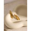 Europa y Estados Unidos aretes de acero inoxidable de oro de 18 quilates forma de gota de agua lisos estilo ins muy simple nicho único alto sentido aretes de acero de titanio