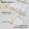Conjunto de colar e brincos redondos com zircônia banhado a ouro em aço inoxidável transfronteiriço, simples e elegante para mulheres, adequado para uso diário