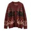 Cardigan de Cachemira con Cuello Redondo y Botones de Cuerno para Mujer, Holgado, Espesor Extra, Tejido, Top Estilo Perezoso, Cárdigan de Lana