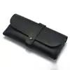 Estojo para óculos de unha única em estoque, em couro preto, bolsa para óculos portátil, caixa para armazenamento de óculos de sol, para impressão