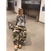 Comercio Transfronterizo Versátil Nuevo Perezoso Harajuku de Moda Moda Japonesa Simple Ins Camuflaje Casual Pantalones Largos de Moda
