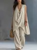 Nuevo Conjunto de Playa de Moda sin Mangas de Color Sólido para Mujer de Comercio Exterior Transfronterizo Europeo y Americano Amazon Wish Primavera/Verano 2026