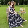 Vestido de Algodón y Seda de Alta Gama 2026 Nuevo Estilo para Mamás, Elegante y Noble Vestido sin Mangas tipo Tanque, Vestido Largo para Vacaciones en la Playa