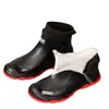 Calcetines transfronterizos estilo europeo con forro de felpa, botas de lluvia cálidas, zapatos de goma para parejas, zapatos de agua de moda, zapatos cálidos con forro de felpa, zapatos de agua antideslizantes, zapatos de moda