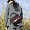 Bolso de mano de piel auténtica, nuevo bolso de mano tipo cubo para otoño e invierno, bolso de hombro retro de piel de vaca de capa superior, bolso cruzado de piel suave.