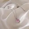 Japonés y Coreano Ins Celebridad de Internet Amor Dulzura Dulce Fresco Chica Milenio Flor de Hielo Zircón Rosa Amor Cadena para Clavícula Collar