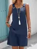 Nuevo Conjunto de Dos Piezas Elegante de Verano/Primavera 2026 Europeo y Americano Transfronterizo Amazon Cuello Redondo Liso Sin Mangas con Shorts para Mujer