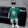 Traje de camiseta de manga corta para niño pequeño Verano 2025 Nuevo Shorts de mezclilla para niños Guapo y moderno Ropa de verano para niño de calle